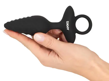 ANOS Flexible Plug Twisted Design - 10-Mode Vibrating Silicone, Black