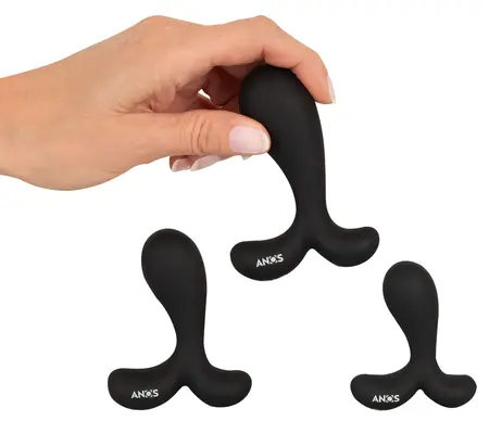 ANOS Silicone Training Set - 3-Piece Anal Trainer with Curved Tips