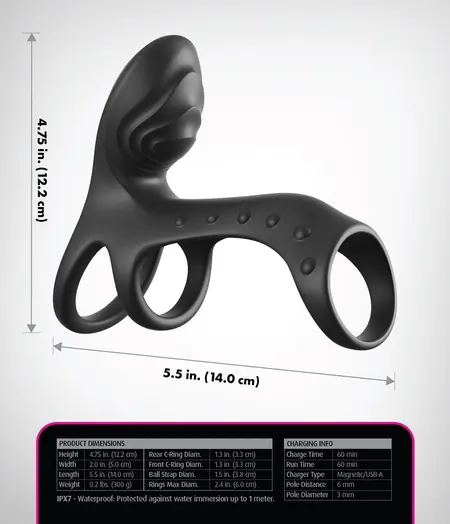 Fantasy C-Ringz Ultimate Couples Cage Pro Black Silicone Duo Vibration