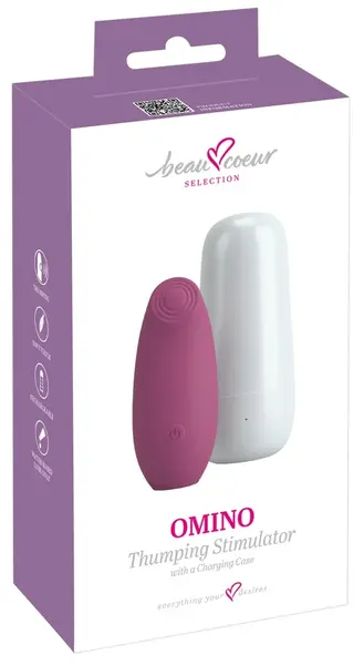 beau coeur OMINO Thumping Lay-On Device with Charging Case, 7 Modes, Black
