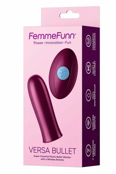 FemmeFunn Versa Bullet Dark Fuchsia Wireless Remote System 7 Modes