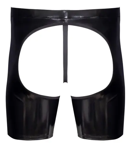 Black Level Men's Vinyl Chaps 2XL - Shiny Stretch Finish, Decorative Ring