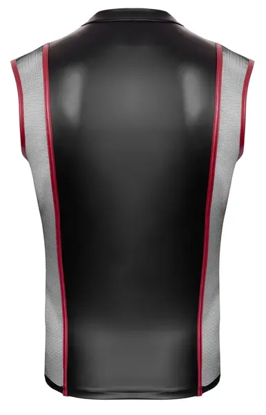 NEK Matte Black Sleeveless Shirt 2XL with Red Accents & Mesh Panels