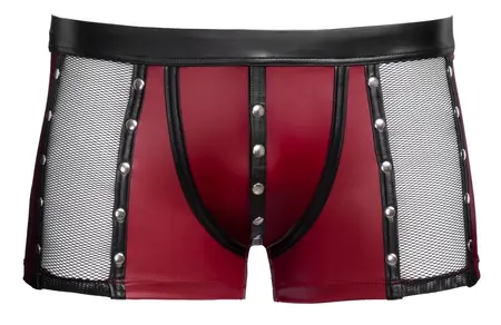 NEK Men's Matte Look Pants XL with Mesh and Stud Details, Red-Black