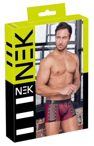 NEK Men's Anatomic Matte Look Pants with Mesh Inserts, Size L, Red-Black