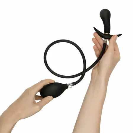 Anal Collection Inflatable Plug 8 cm Black - Adjustable Silicone Model