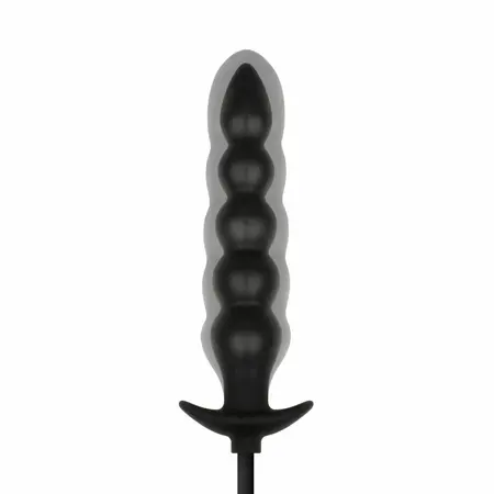 Anal Collection Inflatable Plug with Pump 20cm Black - Adjustable Beads System