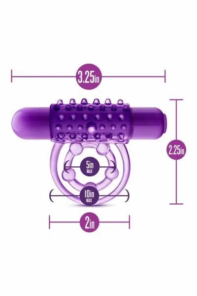 Blush Play With Me The Player Vibrating Dual Support Ring TPE Blue
