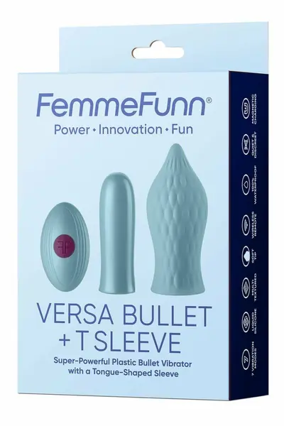 FemmeFunn Versa Bullet T-Sleeve Light Blue 7 Modes Waterproof Set