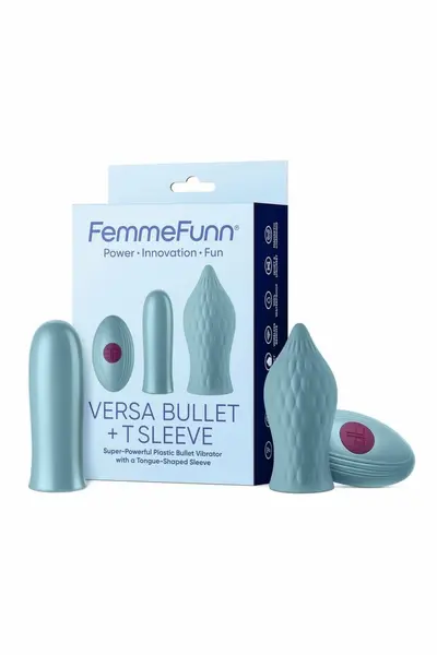 FemmeFunn Versa Bullet T-Sleeve Light Blue 7 Modes Waterproof Set