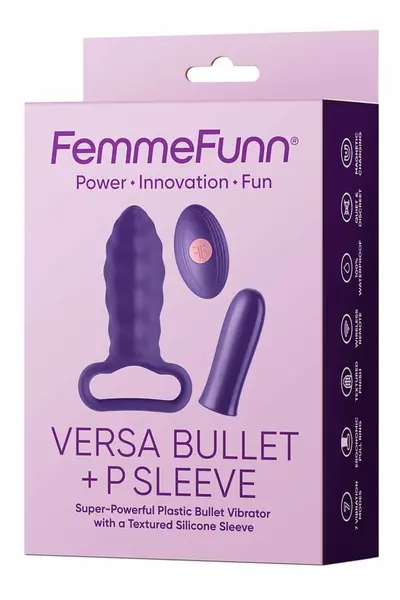 FemmeFunn Versa Bullet Dark Purple - Intimate System with P Sleeve, 7 Modes