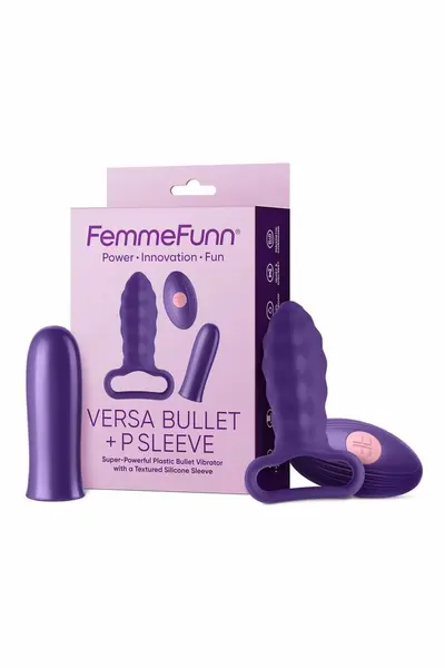 FemmeFunn Versa Bullet Dark Purple - Intimate System with P Sleeve, 7 Modes