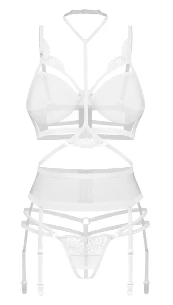 Obsessive Premisis White Bra Set S/M - Lace, Adjustable Straps
