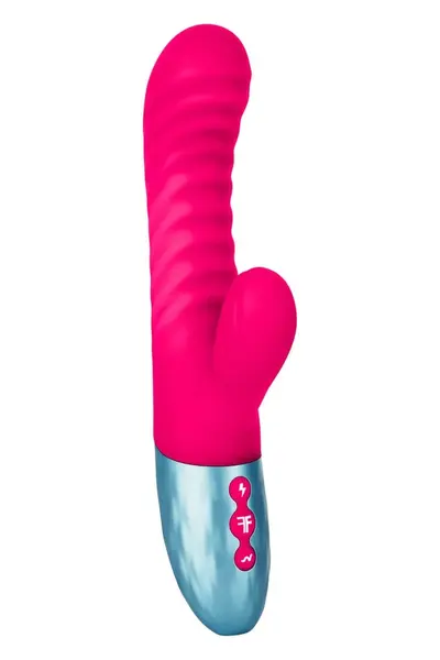 FemmeFunn Delola Pink Dual Density Ribbed Vibrating Device 23.6cm
