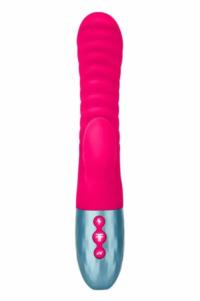 FemmeFunn Delola Pink Dual Density Ribbed Vibrating Device 23.6cm