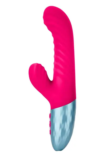 FemmeFunn Delola Pink Dual Density Ribbed Vibrating Device 23.6cm