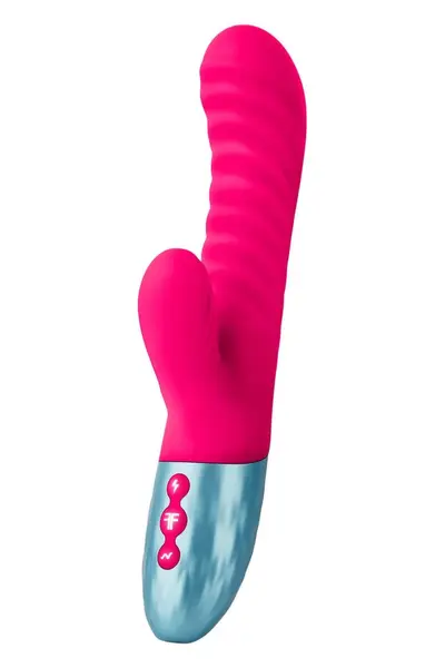 FemmeFunn Delola Pink Dual Density Ribbed Vibrating Device 23.6cm