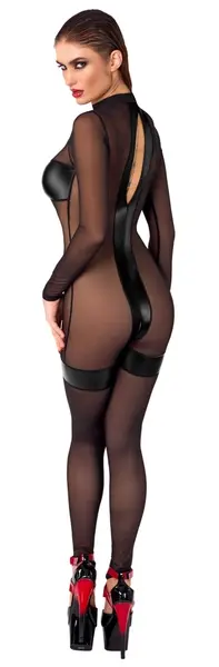 Noir Handmade Jumpsuit M Transparent Powerwetlook Black