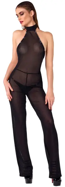 Noir Handmade Shimmering Cold Shoulder Jumpsuit XL Black
