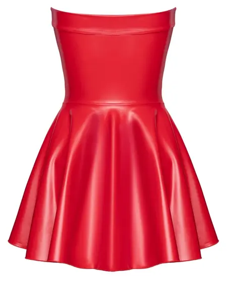 Noir Handmade Powerwetlook Strapless Red Dress, Size L