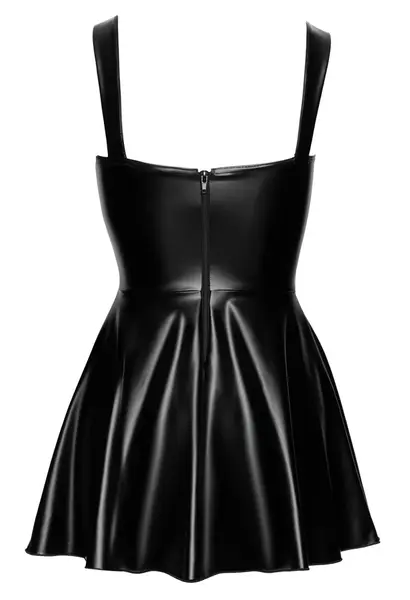 Noir Handmade Powerwetlook Dress XL with Adjustable Front Lacing