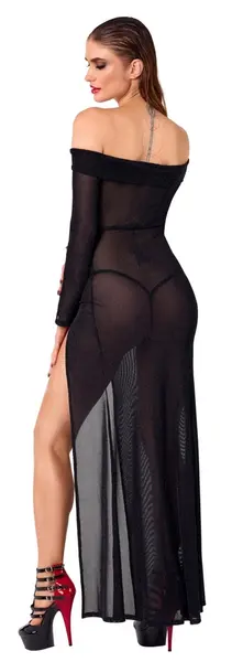 Noir Handmade Long Sparkling Mesh Dress Black Size S