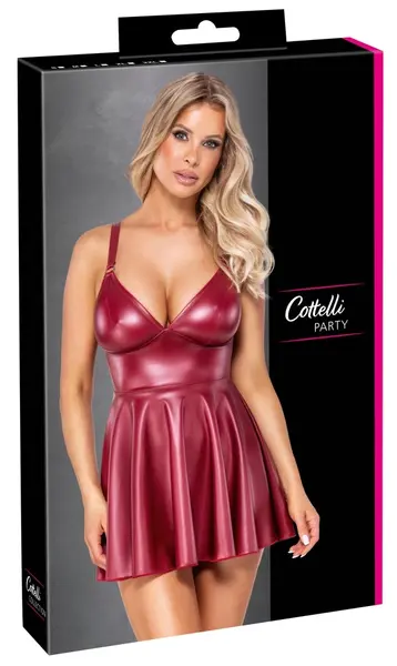 Cottelli PARTY Red Matte Dress 2XL Adjustable Straps Flared Skirt
