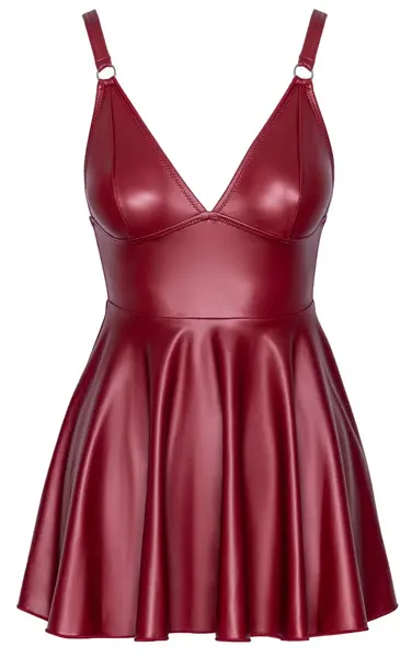 Cottelli PARTY Mini Dress Red Matte Look, Adjustable Straps, Size M