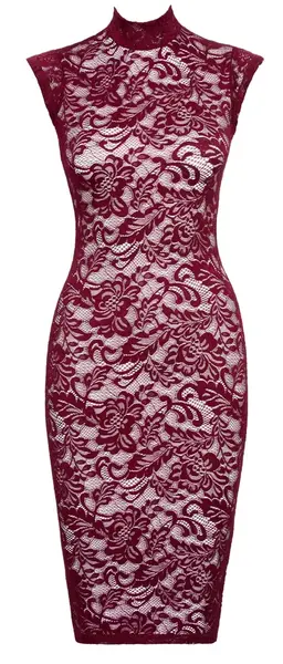 Cottelli Lingerie Lace Dress Bordeaux Red XL - Elegant Sleeveless Fit