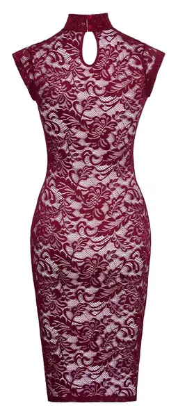 Cottelli Lingerie Lace Dress Bordeaux Red XL - Elegant Sleeveless Fit