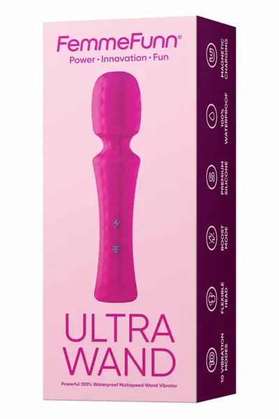 FemmeFunn Ultra Wand Pink - 10-Mode Waterproof Silicone Massager