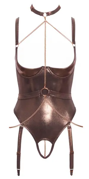 Abierta Fina Body S Shelf Bra Bronze-Gold Adjustable Chains S