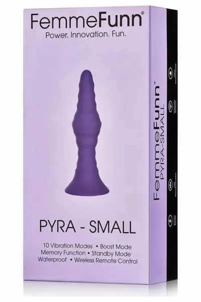 FemmeFunn Pyra Small Dark Purple - Remote-Controlled Intimate Plug, 10 Modes