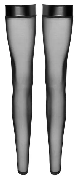 Noir Handmade Powerwetlook Knee-highs M Black with Gem Details