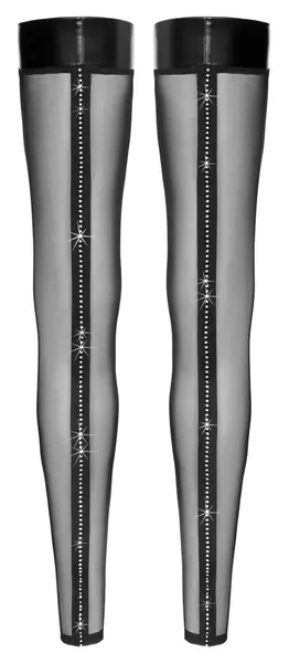 Noir Handmade Knee-Highs S Black Transparent with Gem Detailing