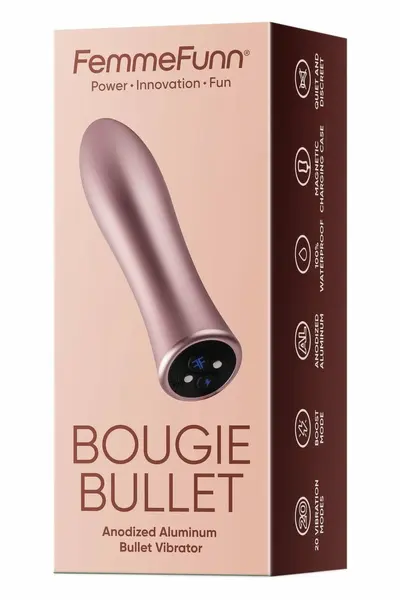 Bougie Bullet алуминиев мини вибратор, розово злато, 12,2 см