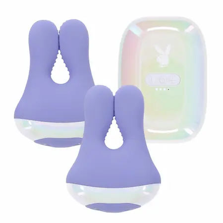 PLAYBOY Pleasure In A Pinch Vibrating Silicone Adjustable Clamps Pink