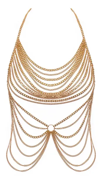 Cottelli ACCESSOIRES Body Chain Gold - Adjustable Metallic Jewelry Harness