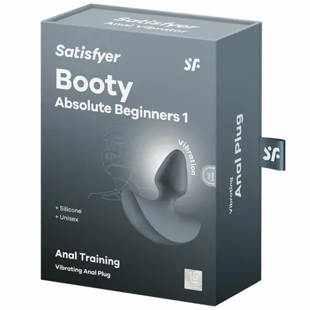 Booty Absolute Beginners 1 вибриращ силиконов анален разширител, черен, 7,5 см
