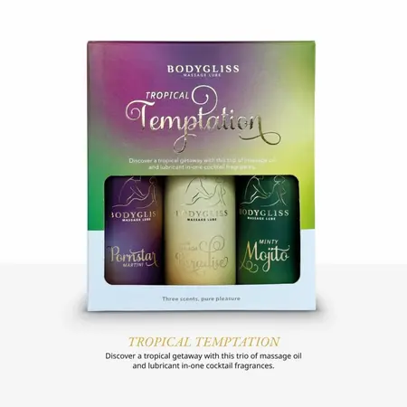 BodyGliss Travel Edition 3-Pack Lubricant Set Tropical Cocktail Scents