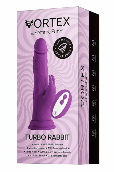 FemmeFunn Vortex Turbo Rabbit Purple - Wireless Rotating System 21cm