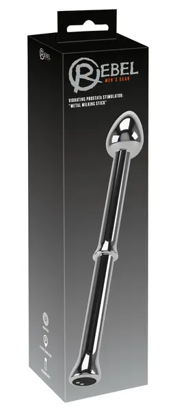 Rebel Metal Milking Stick - Rechargeable Prostate System, Silver, 26.5cm
