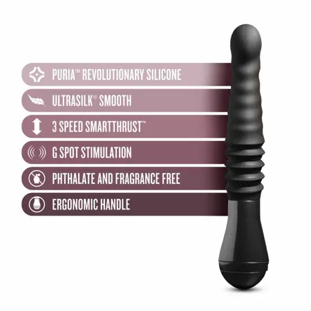 Blush Temptasia Lazarus Black Intimate Motion Device, 28.5 cm, Silicone