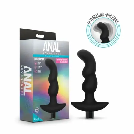 Blush Novelties Anal Adventures Platinum Vibrating Silicone Plug 03, Black