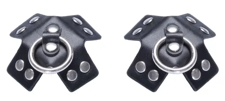 Bad Kitty Black X-Shape Adhesive Nipple Covers with Studs 7x7cm
