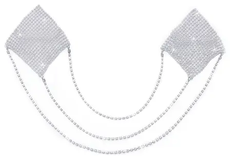 Cottelli Accessoires Silver Decorative Nipple Stickers with Chains 6.5cm