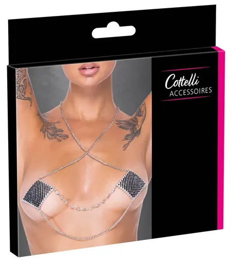 Cottelli Accessories Nipple Jewellery Silver Chain 5.5x5.5 cm Glam Set