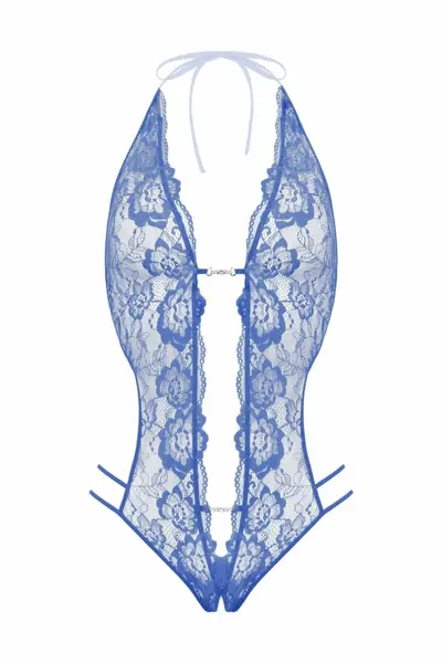 Body Renee Magic Blue by Body - Elegant Lace Bodysuit with Satin Details L/XL