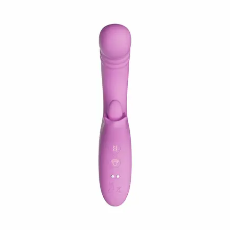 Good Vibes Only Thrusting Tongue Vibrator Pink - Dual Action, 19 Modes
