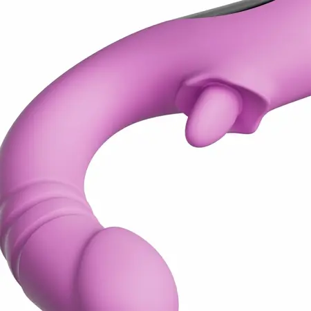 Good Vibes Only Thrusting Tongue Vibrator Pink - Dual Action, 19 Modes